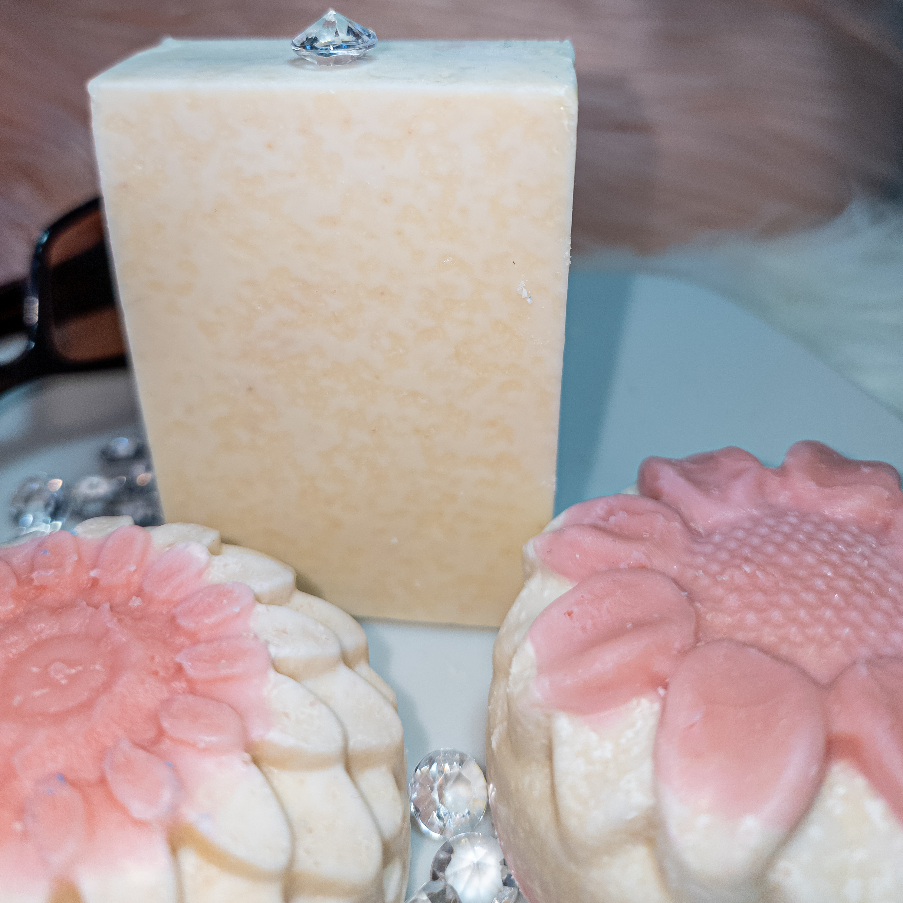 Pink Himalayan Rose Salt Soap Bar  3.5oz.  3pk